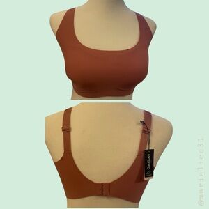 GapBody Bonded Square-Neck Seamless Lounge Bra. Wireless. Pink. Large. NWT.